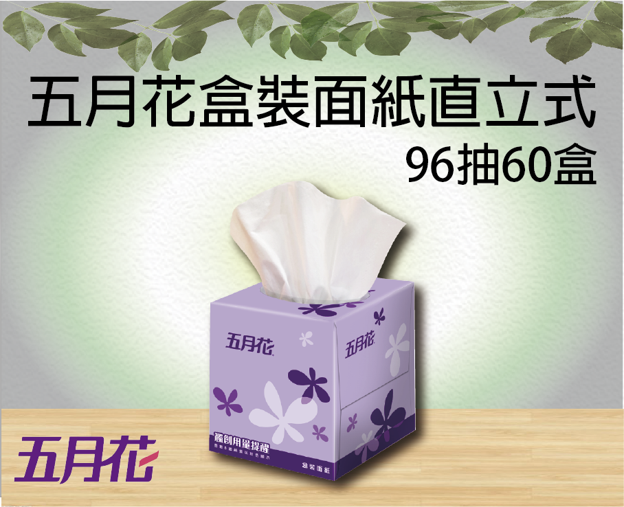 五月花盒裝面紙直立式96抽60盒
